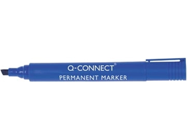 Een Q-CONNECT permanente marker, 2-5 mm, schuine punt, blauw koop je bij Muys Kantoor & Kado