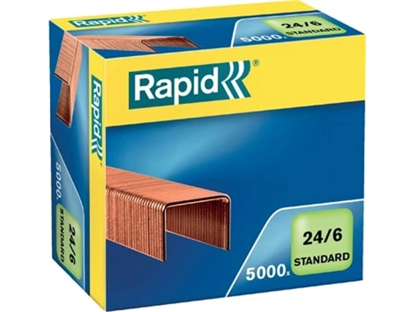 Een Rapid Nietjes 24/6, koper, doos van 5.000 nietjes koop je bij Muys Kantoor & Kado