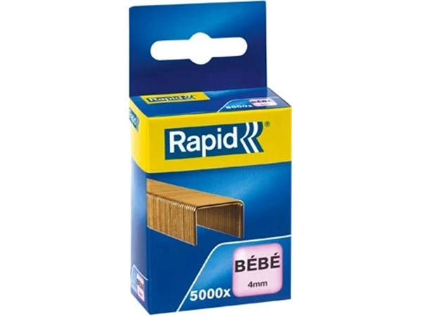 Een Rapid nietjes Bébé, verkoperd, doos van 5000 nietjes koop je bij Muys Kantoor & Kado