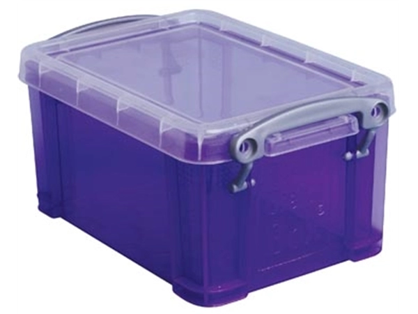 Een Really Useful Box 0,7 liter, transparant paars koop je bij Muys Kantoor & Kado