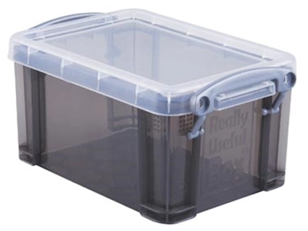 Een Really Useful Box 0,7 liter, transparant smoke koop je bij Muys Kantoor & Kado