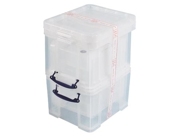 Een Really Useful Box 35 liter, transparant, pak van 3 dozen koop je bij Muys Kantoor & Kado