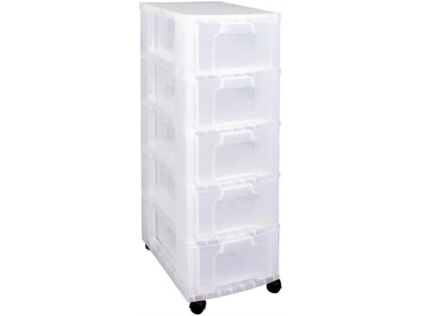 Een Really Useful Box ladenblok 5 x 12 l, transparant koop je bij Muys Kantoor & Kado