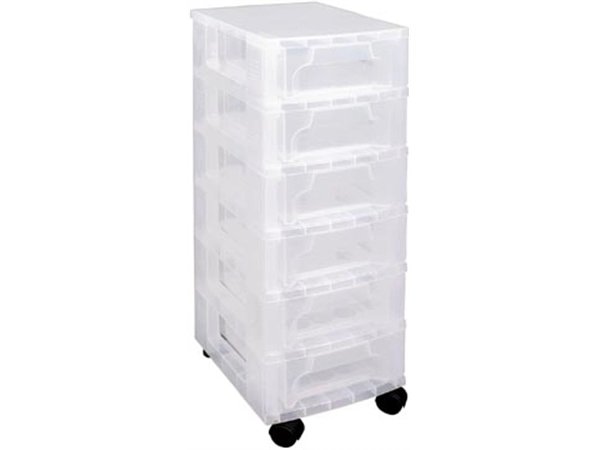 Een Really Useful Box ladenblok 6 x 3,5 l, transparant koop je bij Muys Kantoor & Kado