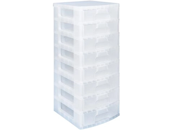 Een Really Useful Box ladenblok 8 x 9,5 l, transparant koop je bij Muys Kantoor & Kado