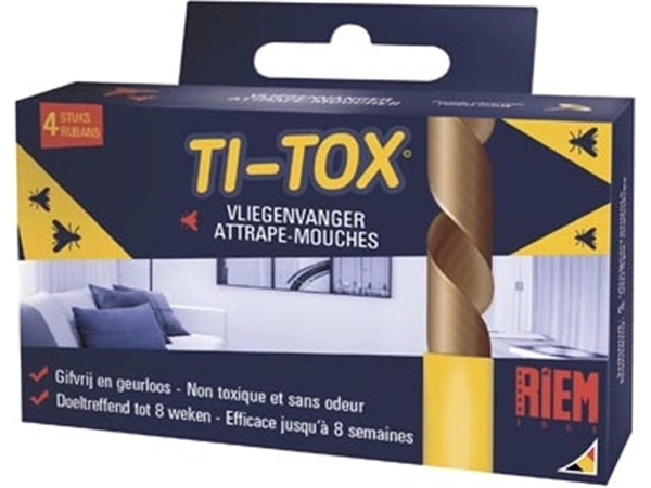 Een Riem Ti-Tox anti-vliegenkleefband, 4 stuks koop je bij Muys Kantoor & Kado