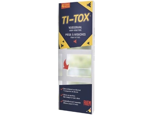 Een Riem Ti-Tox anti-vliegensticker, transparant, 4 stuks koop je bij Muys Kantoor & Kado