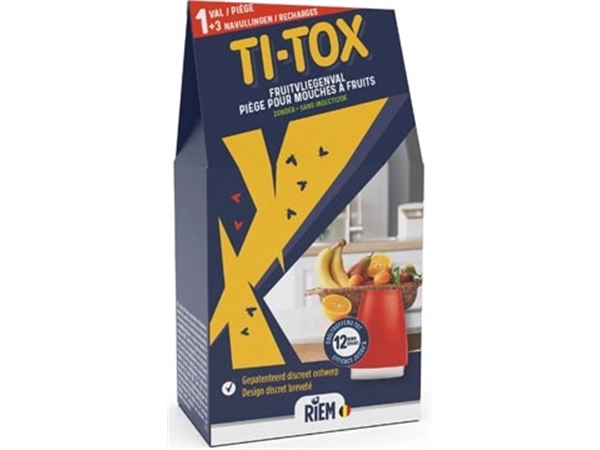 Een Riem Ti-Tox fruitvliegenval, 1 val + 3 navullingen koop je bij Muys Kantoor & Kado