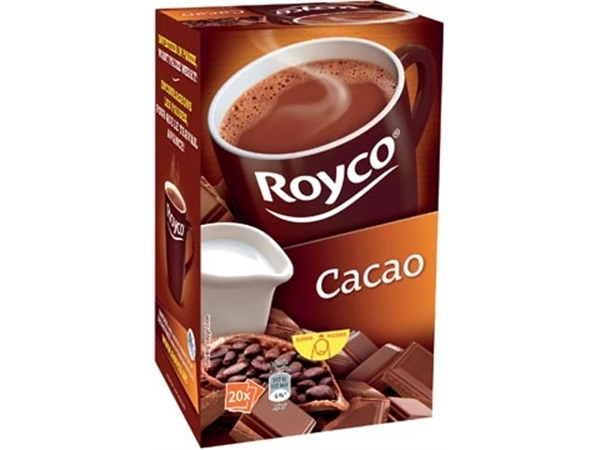 Een Royco cacao, pak van 20 zakjes koop je bij Muys Kantoor & Kado