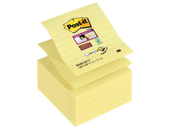 Een Post-it Super Sticky Z-notes, 90 vel, ft 101 x 101 mm, gelijnd koop je bij Muys Kantoor & Kado