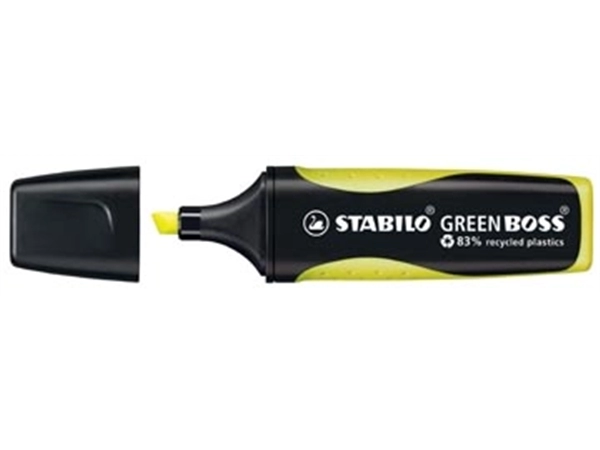 Een STABILO GREENBOSS markeerstift, geel koop je bij Muys Kantoor & Kado