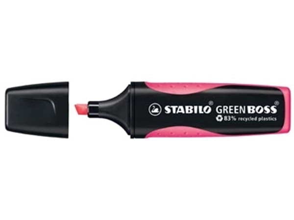 Een STABILO GREENBOSS markeerstift, roze koop je bij Muys Kantoor & Kado