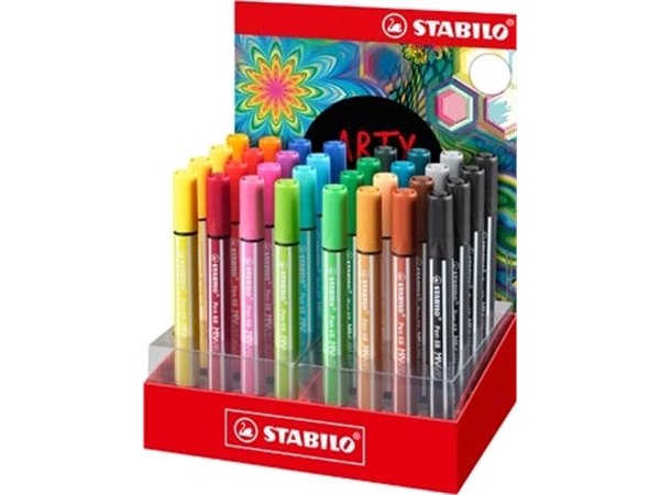 Een STABILO pen 68 viltstift MAX ARTY, display van 32 stuks, assorti koop je bij Muys Kantoor & Kado