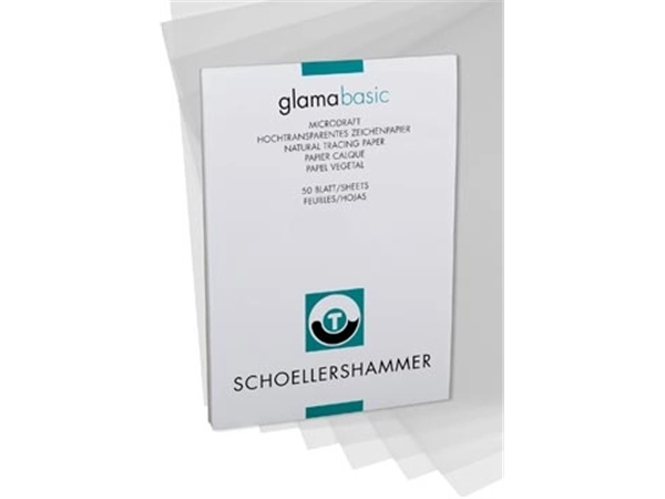 Een Schoellershammer Glama transparant papier, A3, 110 g/m², blok van 50 vel koop je bij Muys Kantoor & Kado