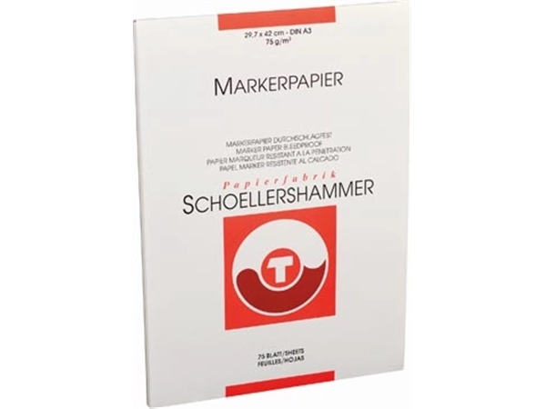 Een Schoellershammer markerpapier, A3, 75 g/m², blok van 75 vel koop je bij Muys Kantoor & Kado