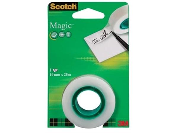 Een Scotch plakband Magic Tape ft 19 mm x 25 m, blister met 1 rolletje koop je bij Muys Kantoor & Kado