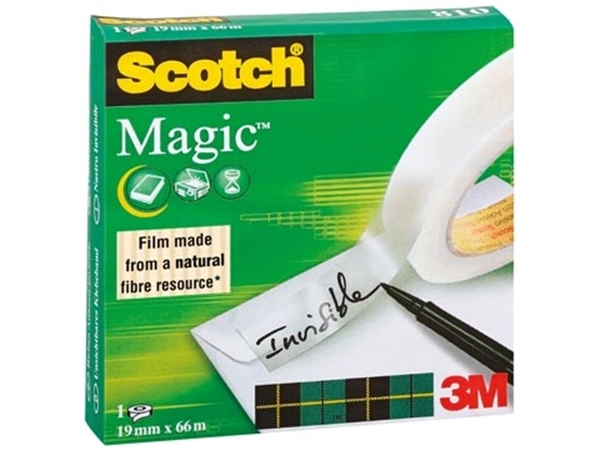 Een Scotch plakband Magic Tape ft 19 mm x 66 m koop je bij Muys Kantoor & Kado