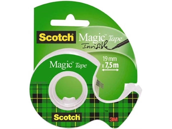 Een Scotch plakband Magic Tape, ft 19 mm x 7,5 m, blister met dispenser koop je bij Muys Kantoor & Kado