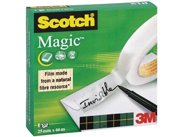 Een Scotch plakband Magic Tape ft 25 mm x 66 m koop je bij Muys Kantoor & Kado