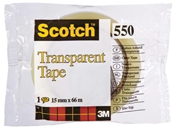 Een Scotch transparante tape 550 ft 15 mm x 66 m koop je bij Muys Kantoor & Kado