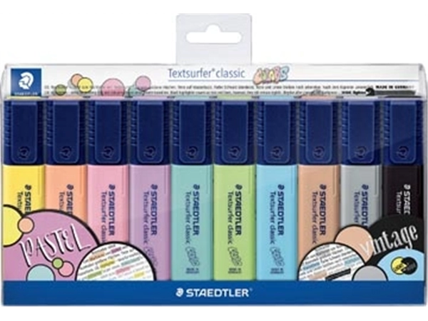 Een Staedtler Markeerstift Textsurfer Classic, vintage & pastel kleuren, etui van 10 stuks koop je bij Muys Kantoor & Kado