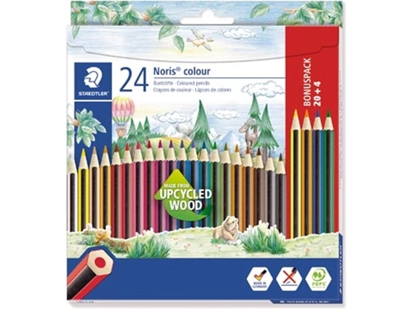 Een Staedtler Noris colour kleurpotloden, blister van 20 + 4 gratis koop je bij Muys Kantoor & Kado