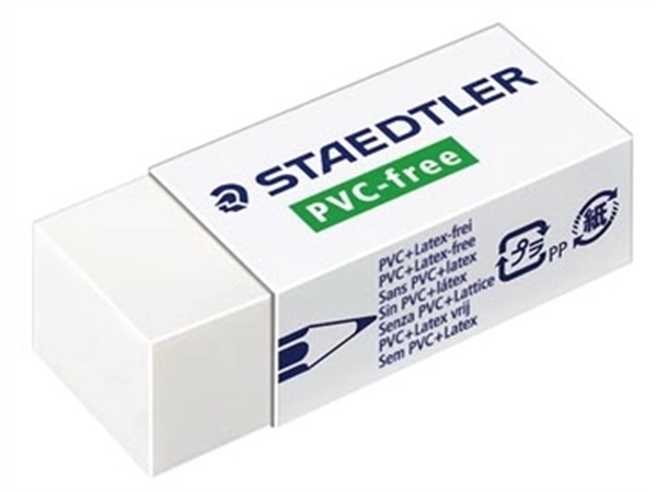 Een Staedtler PVC-vrije gum ft 43 x 19 x 13 mm koop je bij Muys Kantoor & Kado