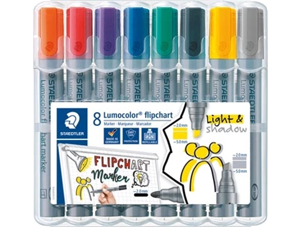 Een Staedtler merkstift Lumocolor Flipchart 8 stuks koop je bij Muys Kantoor & Kado