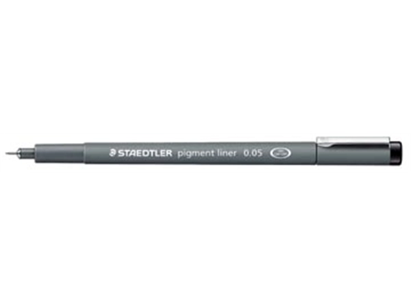 Een Staedtler pigment liner fineliner, ronde punt, schrijfbreedte 0,05 mm, zwart koop je bij Muys Kantoor & Kado