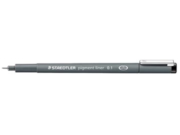 Een Staedtler pigment liner fineliner, ronde punt, schrijfbreedte 0,1 mm, zwart koop je bij Muys Kantoor & Kado