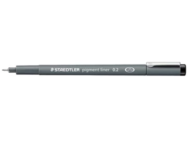 Een Staedtler pigment liner fineliner, ronde punt, schrijfbreedte 0,2 mm, zwart koop je bij Muys Kantoor & Kado