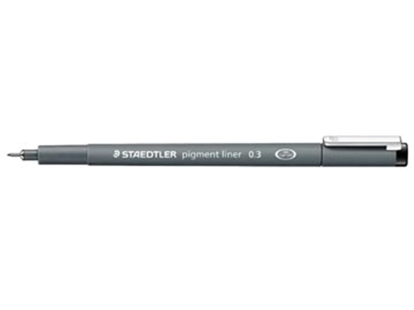 Een Staedtler pigment liner fineliner, ronde punt, schrijfbreedte 0,3 mm, zwart koop je bij Muys Kantoor & Kado