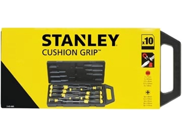 Een Stanley schroevendraaier Cushion Grip, set van 10 stuks koop je bij Muys Kantoor & Kado