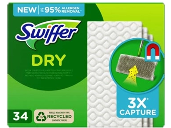 Een Swiffer Dry navulling, pak van 34 stuks koop je bij Muys Kantoor & Kado