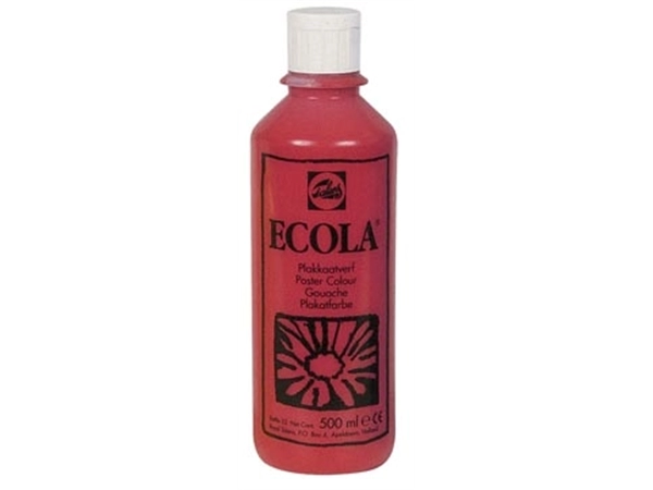 Een Talens Ecola plakkaatverf flacon van 500 ml, karmijn koop je bij Muys Kantoor & Kado