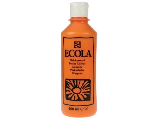 Een Talens Ecola plakkaatverf flacon van 500 ml, oranje koop je bij Muys Kantoor & Kado