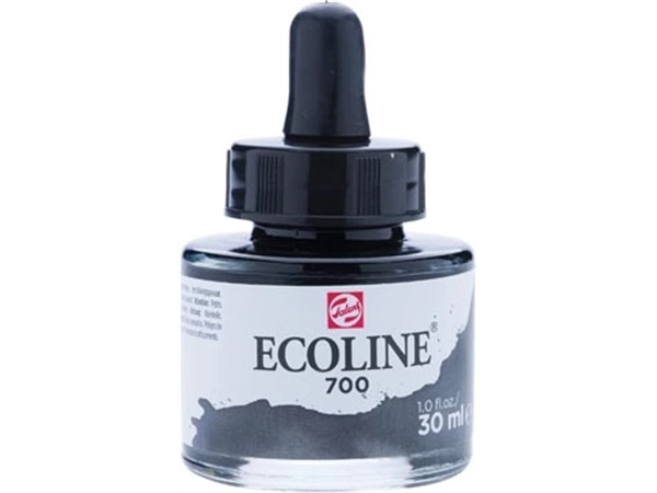 Een Talens Ecoline waterverf flacon van 30 ml, zwart koop je bij Muys Kantoor & Kado