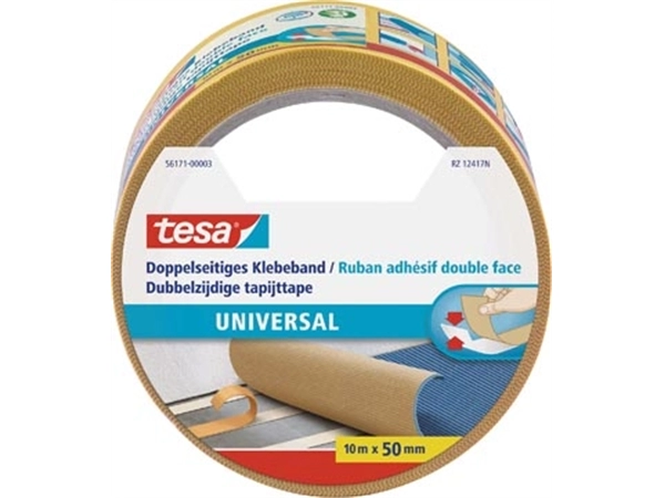 Een Tesa dubbelzijdige tapijttape ft 50 mm x 10 m koop je bij Muys Kantoor & Kado