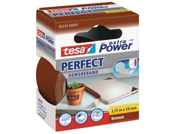 Een Tesa extra Power Perfect, ft 38 mm x 2,75 m, bruin koop je bij Muys Kantoor & Kado