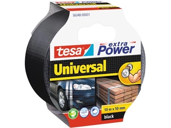 Een Tesa extra Power Universal, ft 50 mm x 10 m, zwart koop je bij Muys Kantoor & Kado