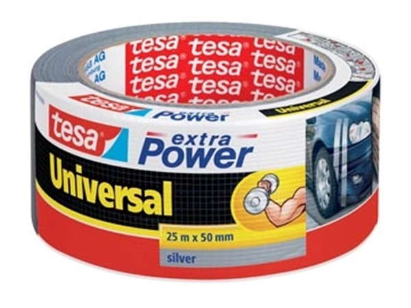 Een Tesa extra Power Universal, ft 50 mm x 25 m, grijs koop je bij Muys Kantoor & Kado