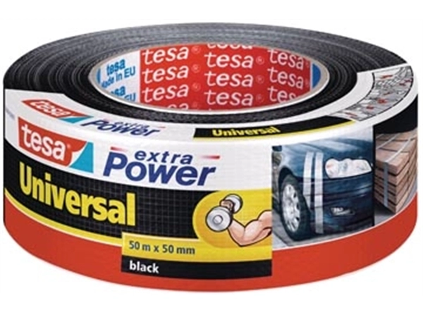 Een Tesa extra Power Universal, ft 50 mm x 50 m, zwart koop je bij Muys Kantoor & Kado