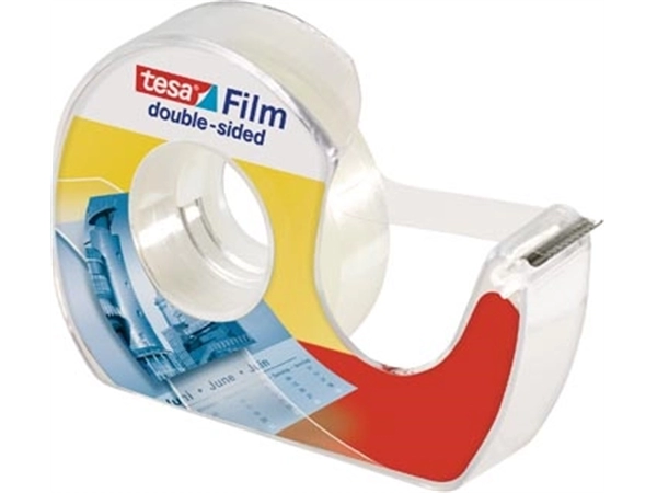 Een Tesafilm dubbelzijdige plakband, ft 12 mm x 7,5 m, op blister met dispenser koop je bij Muys Kantoor & Kado