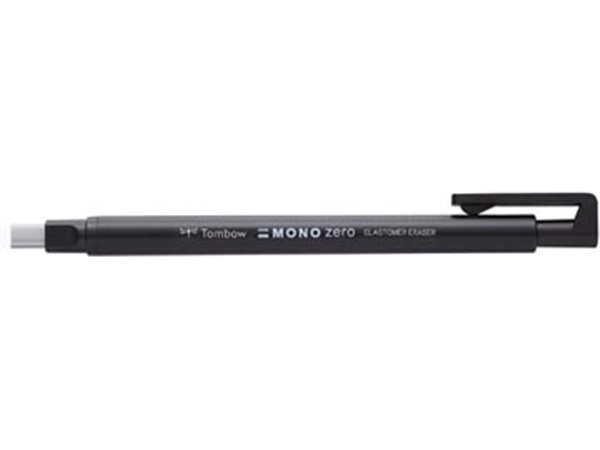 Een Tombow gumstift MONO zero met rechthoekige punt, navulbaar, zwart koop je bij Muys Kantoor & Kado