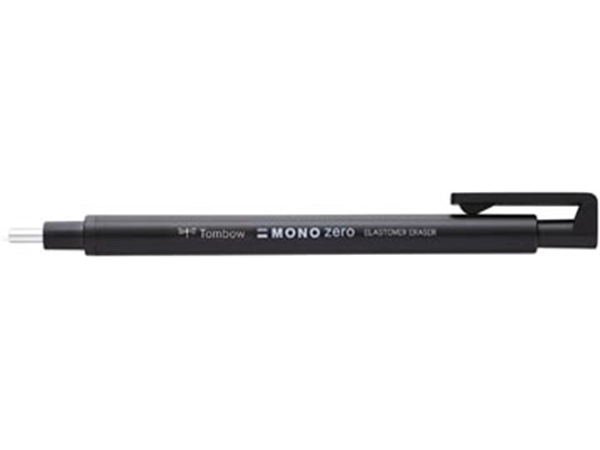 Een Tombow gumstift MONO zero met ronde punt, navulbaar, zwart koop je bij Muys Kantoor & Kado