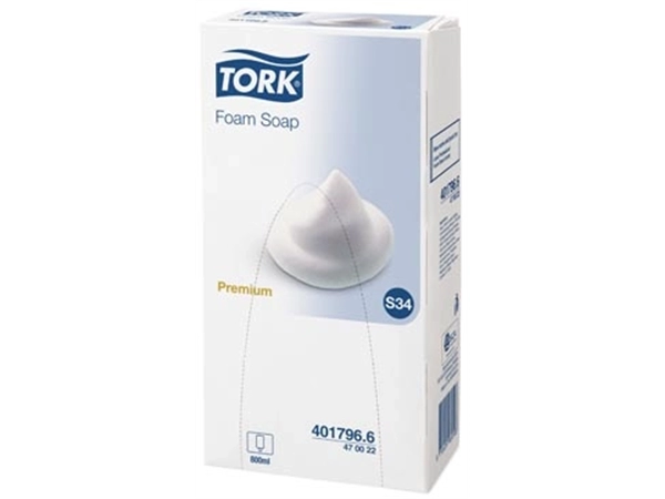 Een Tork schuimzeep, Premium, systeem S34, flacon van 800 ml koop je bij Muys Kantoor & Kado