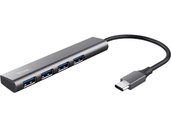 Een Trust Halyx USB-C 3.2 Hub 4-poorten koop je bij Muys Kantoor & Kado