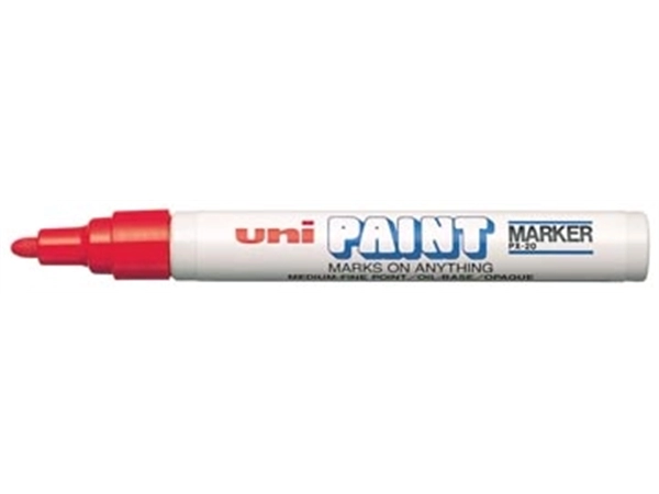 Een Uni Paint Marker PX-20 rood koop je bij Muys Kantoor & Kado