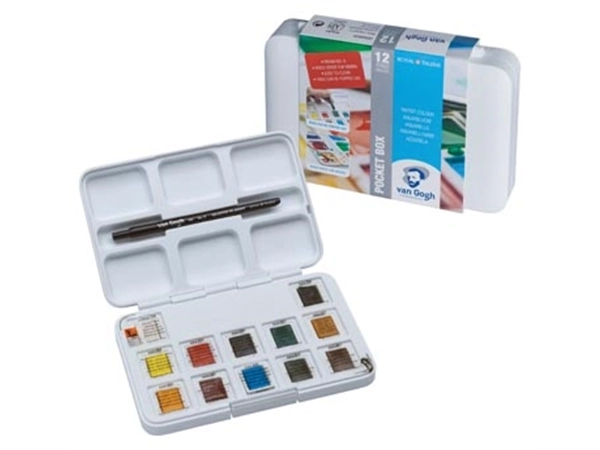 Een Van Gogh aquarelverf, pocket box met 12 halve napjes koop je bij Muys Kantoor & Kado