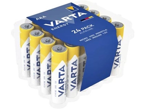 Een Varta batterij Energy AAA, pak van 24 stuks koop je bij Muys Kantoor & Kado